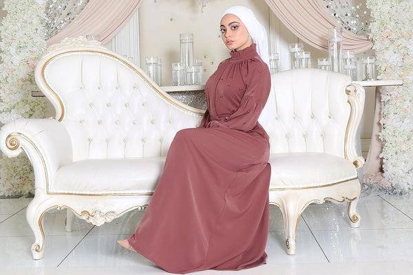 Deluxe Soft Pearl Dress- Nude Pink