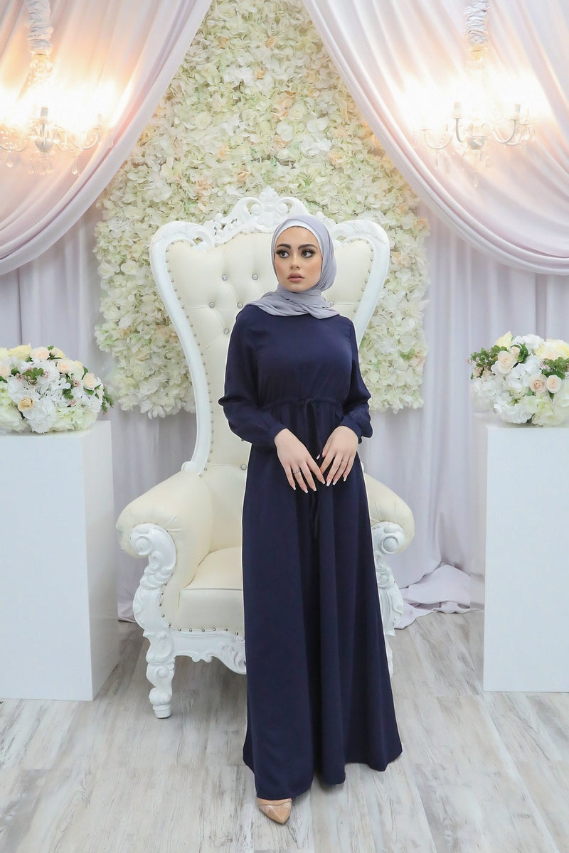 Deluxe Soft Essential Abaya- Navy Blue