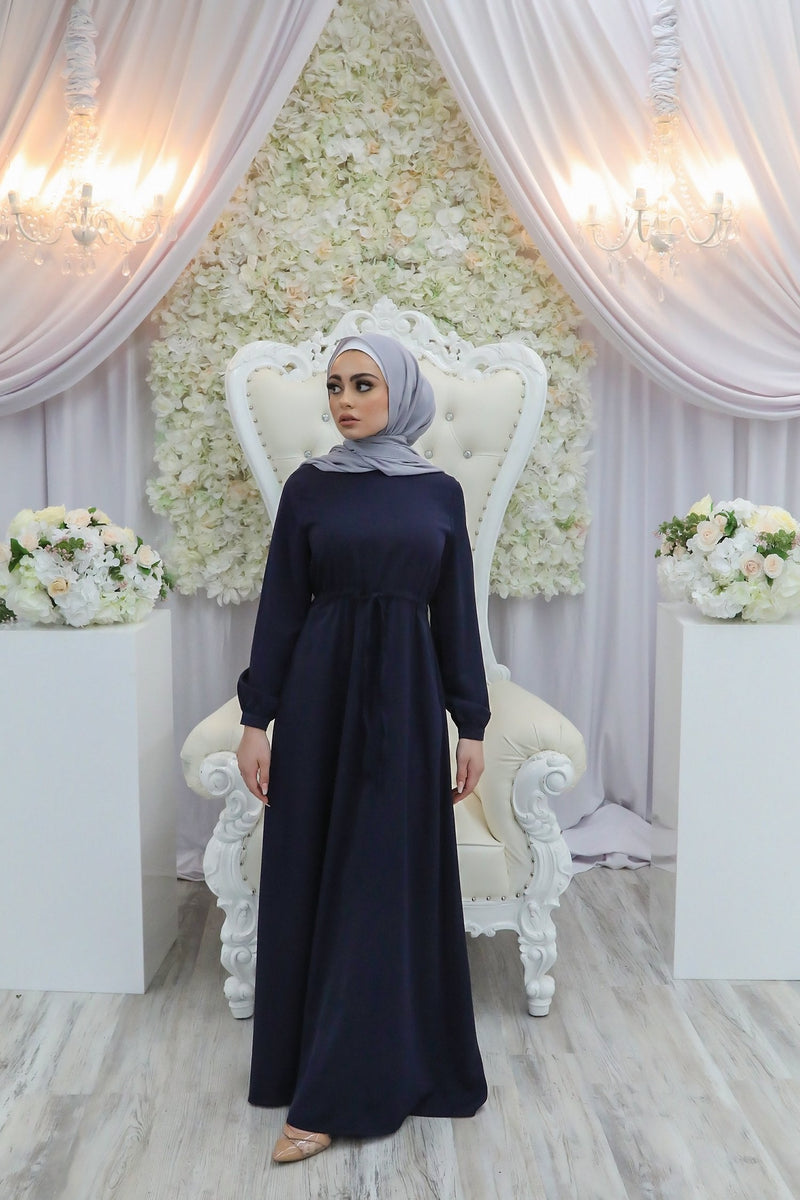 Deluxe Soft Essential Abaya- Navy Blue