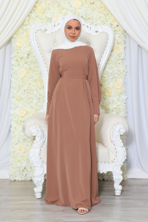 Deluxe Soft Wrap Dress- Camel