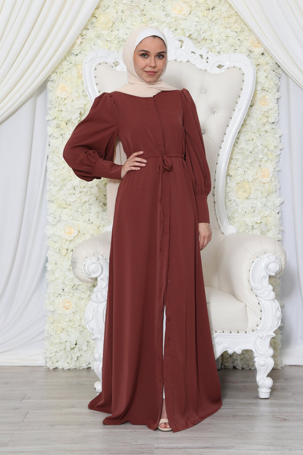 Deluxe Soft Cuff Dress- Burnt Sienna