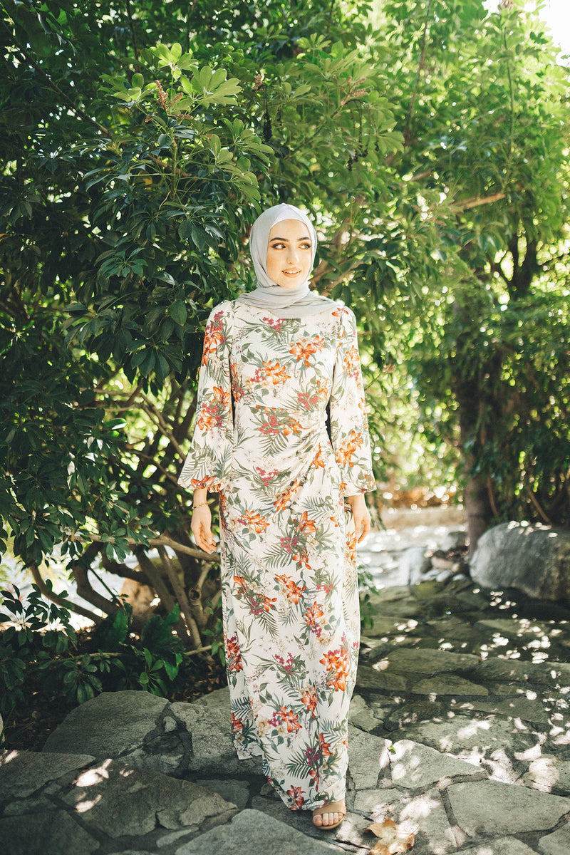 Hailey Floral Dress- Off White