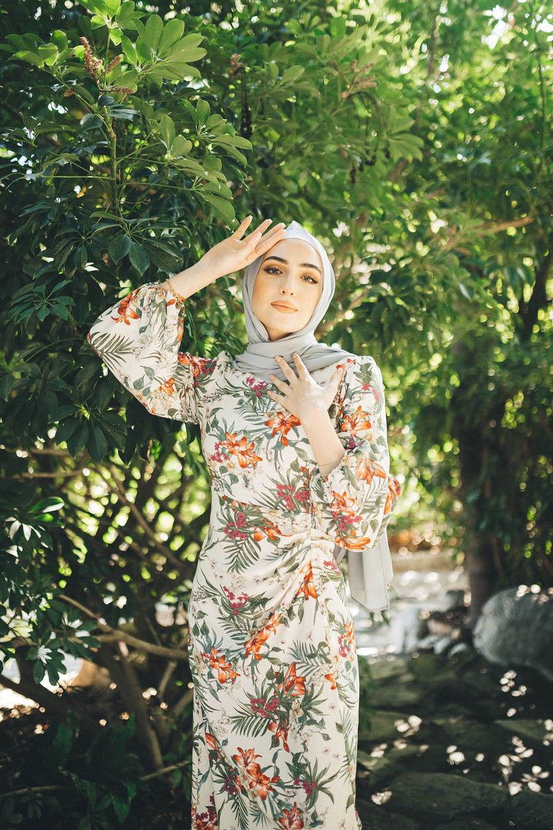 Hailey Floral Dress- Off White