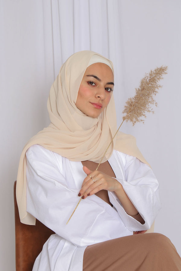 Rana Linen Open Abaya- White