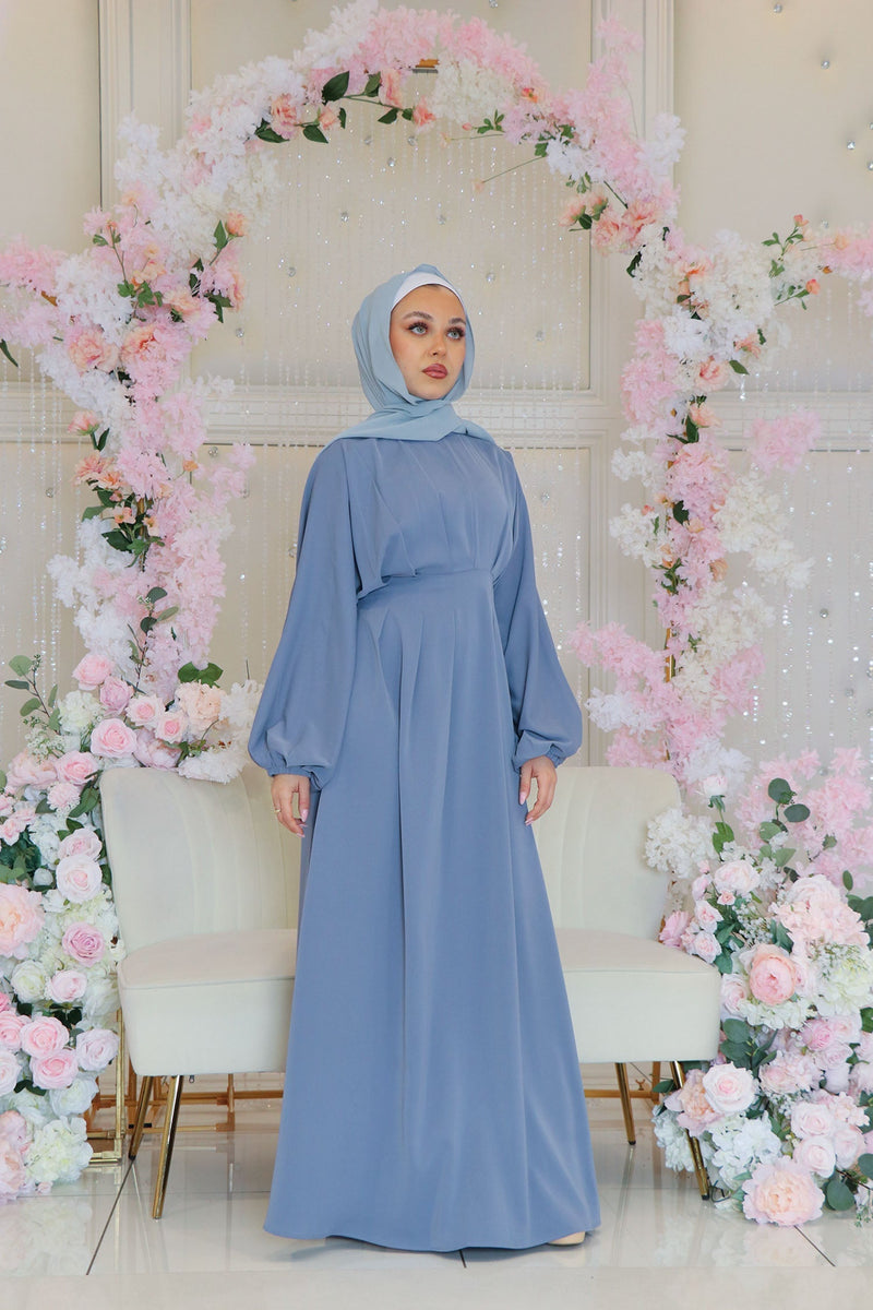 Arya Soft Batwing Dress- Dusty Blue