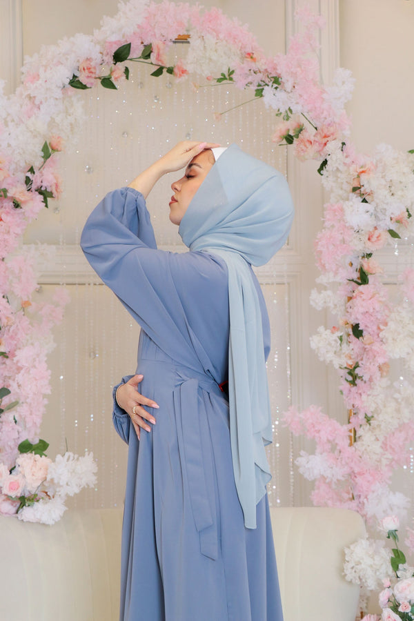 Arya Soft Batwing Dress- Dusty Blue