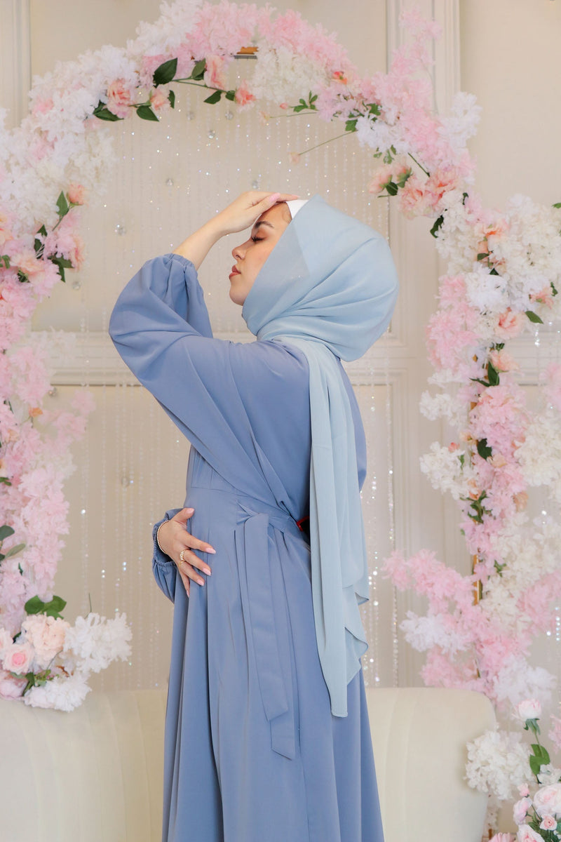 Arya Soft Batwing Dress- Dusty Blue