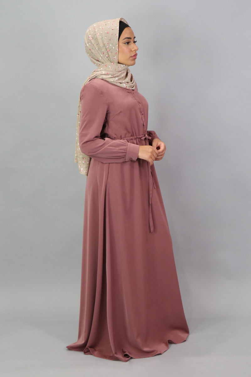 Mauve Deluxe Soft Button Dress