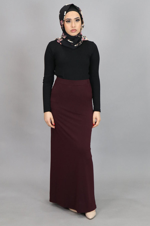 Mahogany Spandex Maxi Skirt (4536993284153)