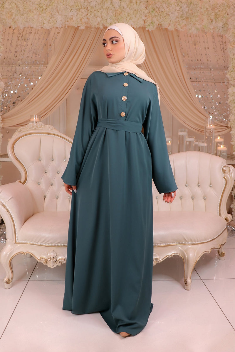 Deluxe Soft Batwing Dress- Teal