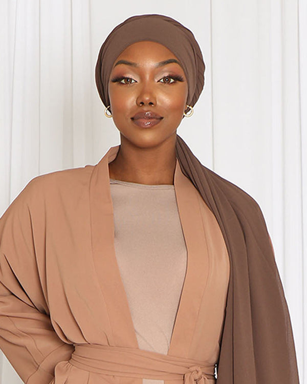 Chiffon Bubble Scarf- Mocha Brown