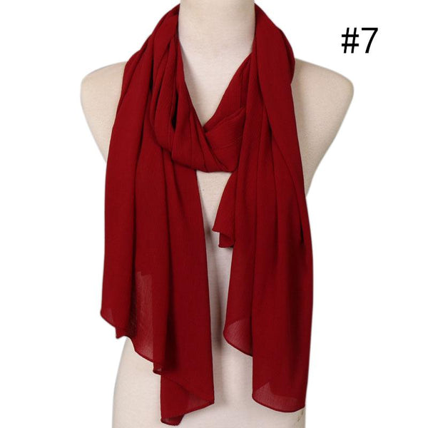cherry red crepe chiffon scarf