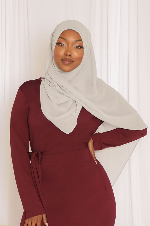 Chiffon Bubble Scarf- Light Gray