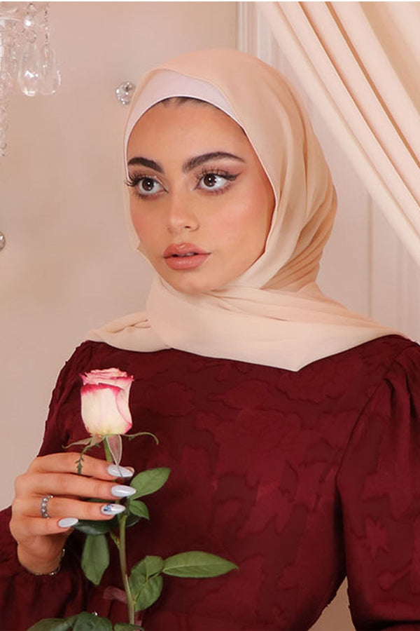 Chiffon Bubble Scarf- Beige