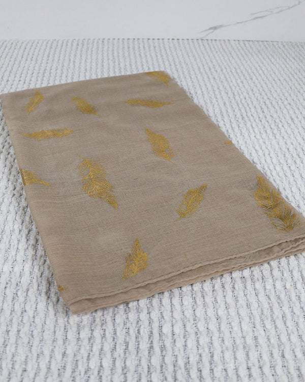Metallic Cotton Scarf- Beige
