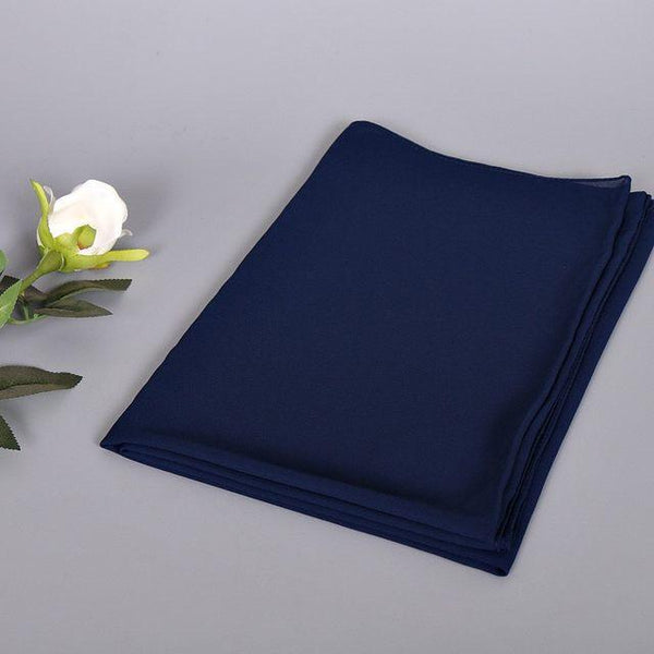 Navy Blue Chiffon Bubble Scarf (2108881928249)