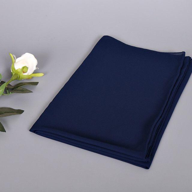Navy Blue Chiffon Bubble Scarf (2108881928249)