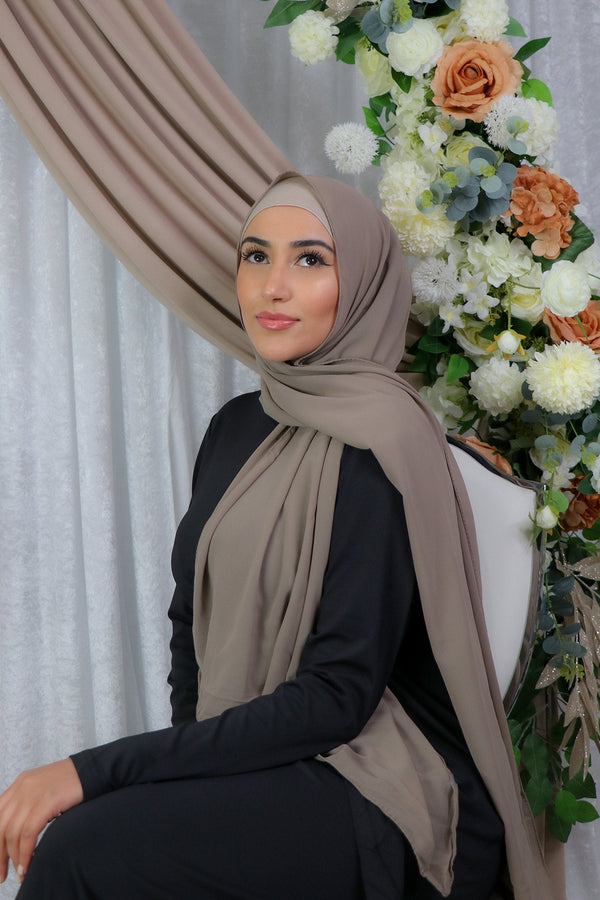 Chiffon Bubble Scarf- Khaki