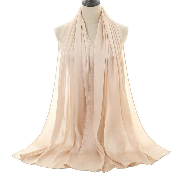 light beige crepe chiffon scarf