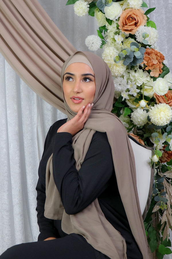 Chiffon Bubble Scarf- Khaki