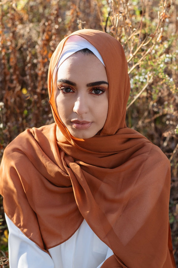 Chiffon Bubble Scarf- Amber