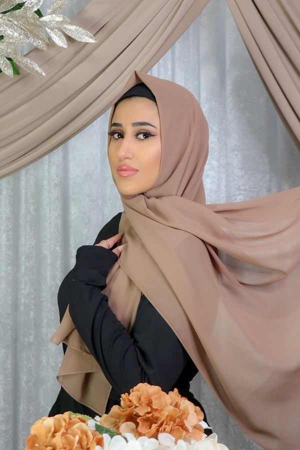 Chiffon Bubble Scarf- Tan