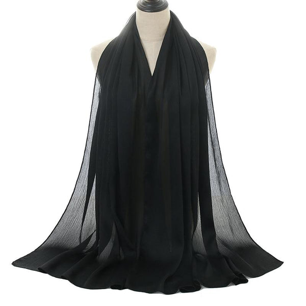 Black crepe chiffon scarf