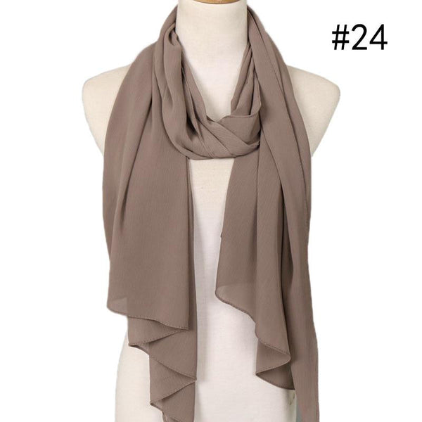 khaki crepe chiffon scarf