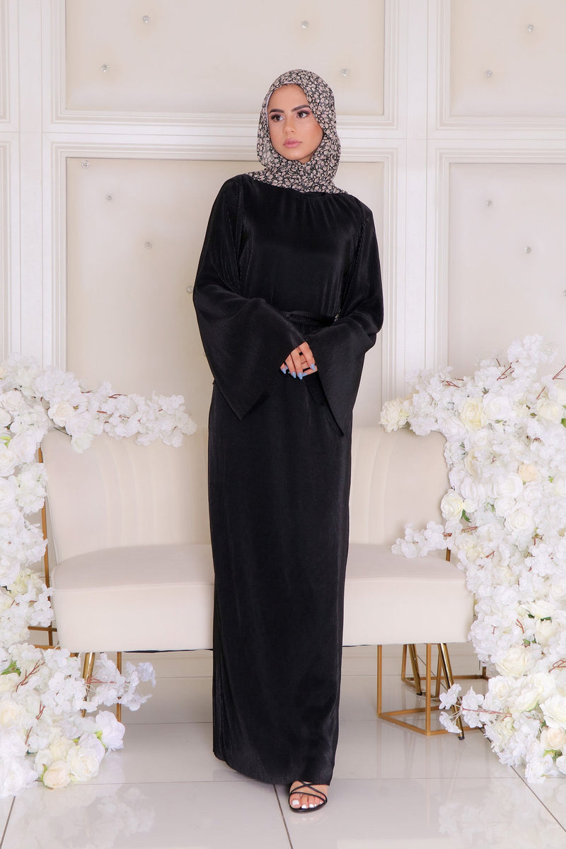 Kendall Pleat Dress- Black