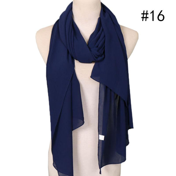 navy blue crepe chiffon scarf