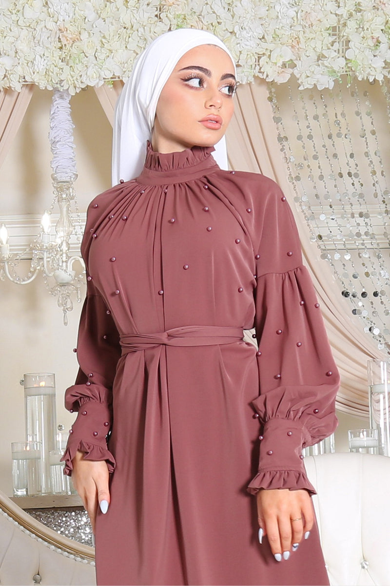 Deluxe Soft Pearl Dress- Nude Pink