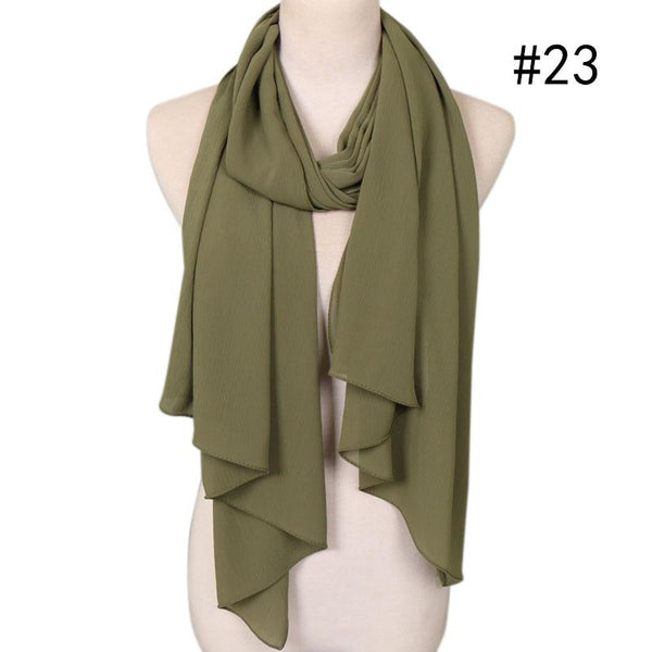 sage crepe chiffon scarf