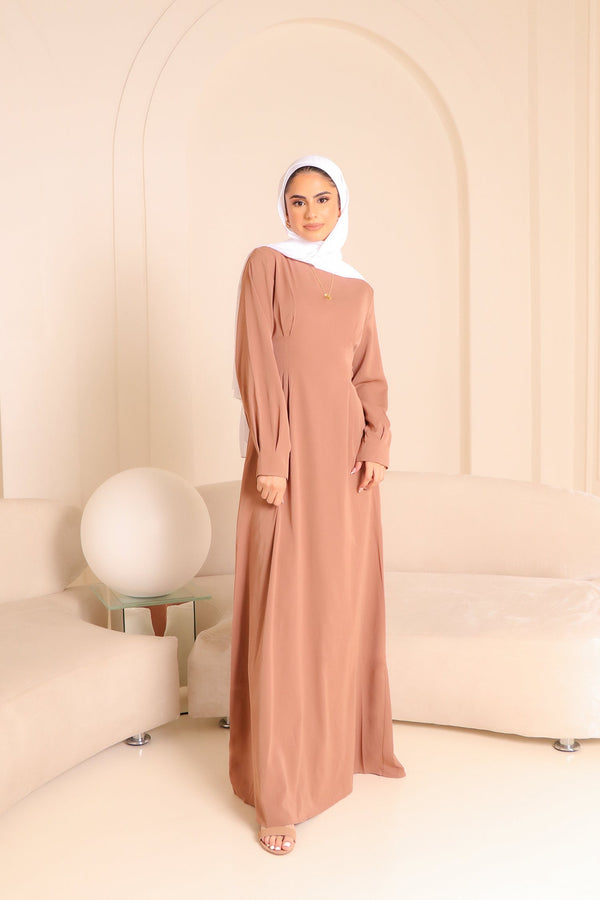 Devina Soft Wrap Dress- Tan