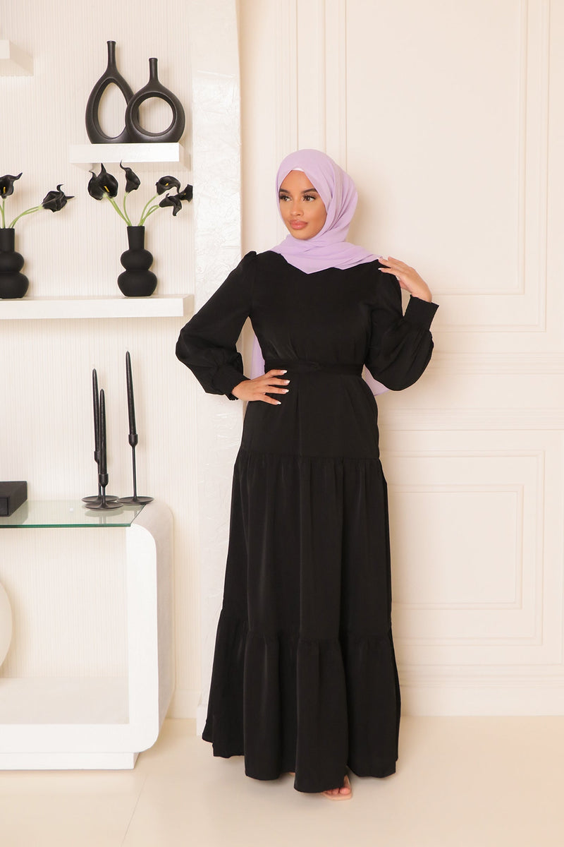 Nova Soft Smock Dress- Black