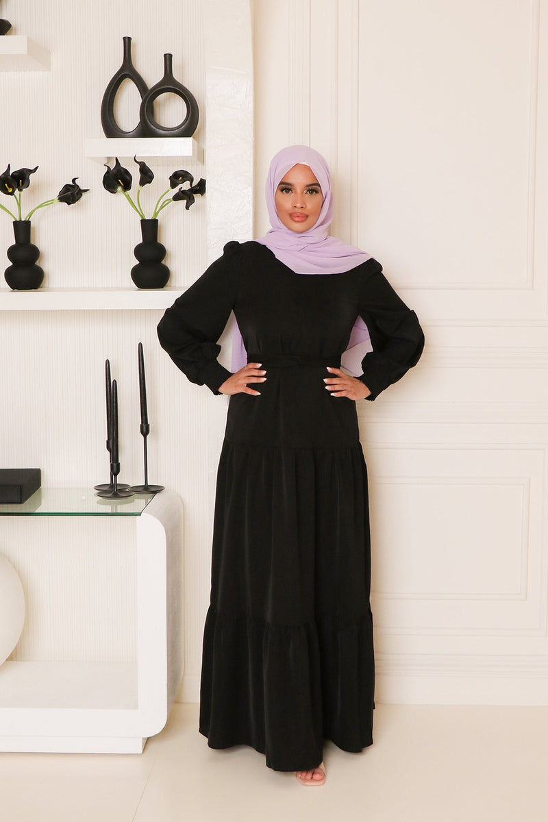 Nova Soft Smock Dress- Black