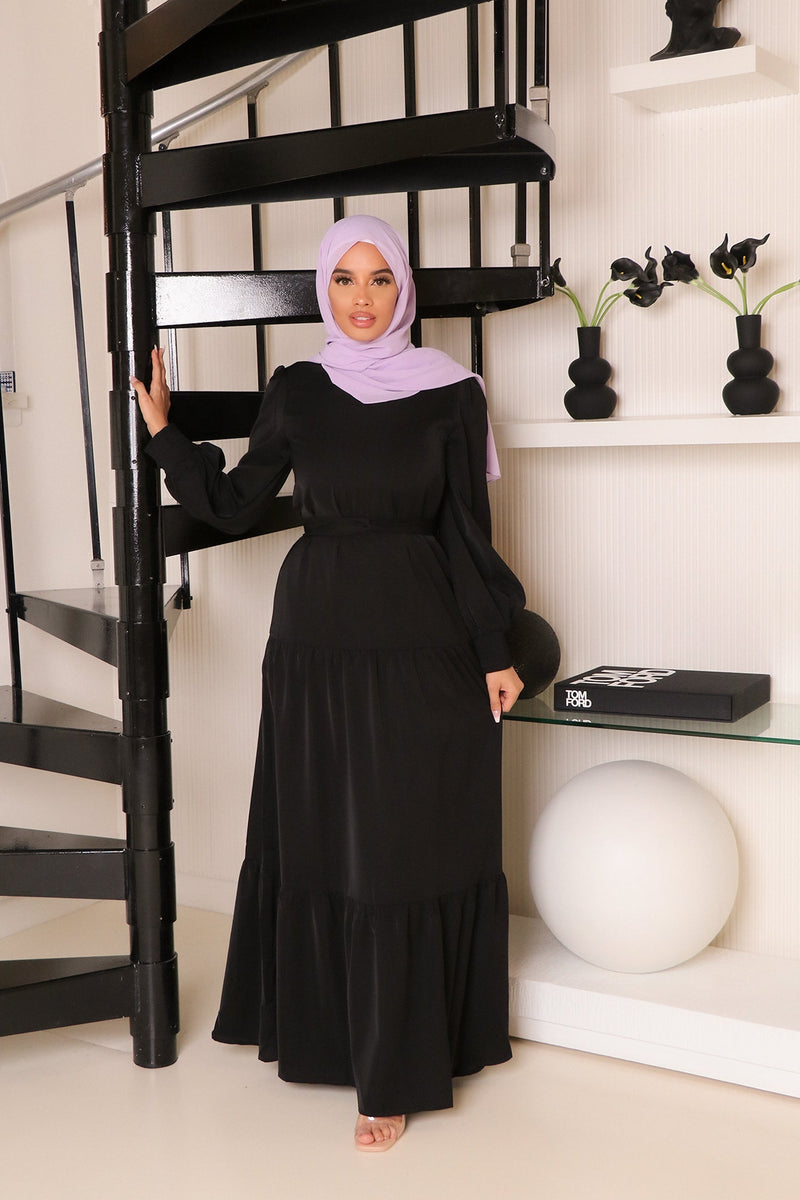 Nova Soft Smock Dress- Black