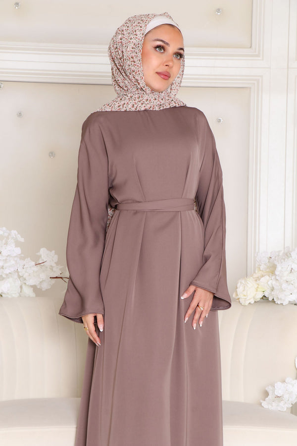 Rhea Essential Closed Abaya- Mink