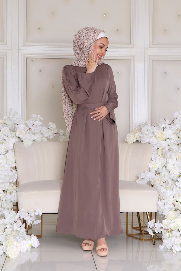 Rhea Essential Closed Abaya- Mink