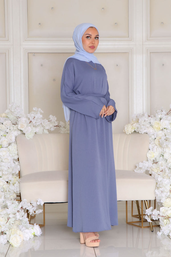 Rhea Essential Closed Abaya- Dusty Blue