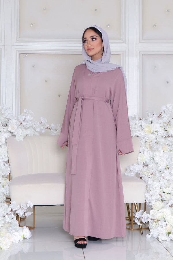 Mariah Essential Open Abaya- Rose Pink