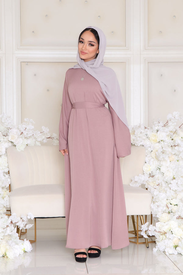 Rhea Essential Closed Abaya- Rose Pink