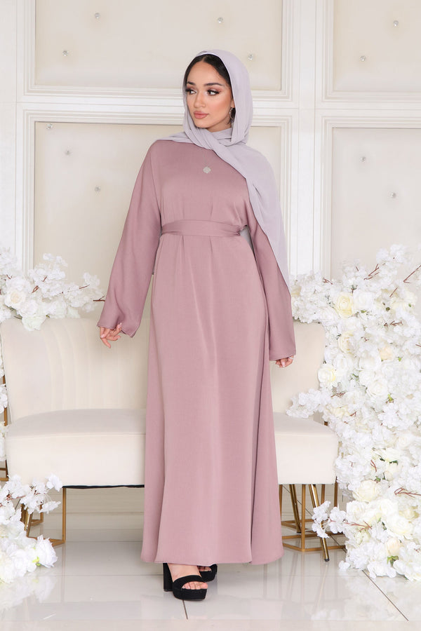 Rhea Essential Closed Abaya- Rose Pink